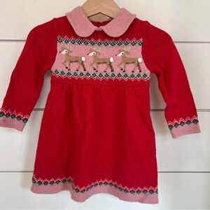 Rare Boden Christmas Dress with Reindeer Design